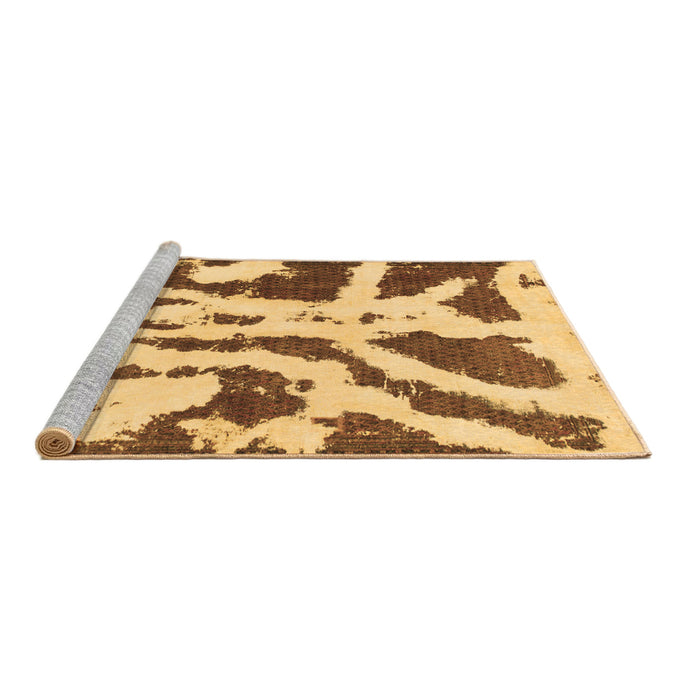 Sideview of Machine Washable Abstract Brown Modern Rug, wshabs937brn