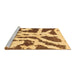 Sideview of Machine Washable Abstract Brown Modern Rug, wshabs937brn