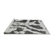 Sideview of Machine Washable Abstract Gray Modern Rug, wshabs937gry