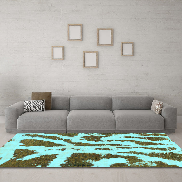 Machine Washable Abstract Light Blue Modern Rug in a Living Room, wshabs937lblu