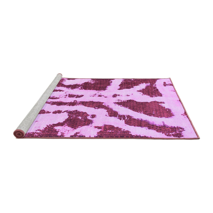 Sideview of Machine Washable Abstract Purple Modern Area Rugs, wshabs937pur