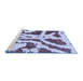 Sideview of Machine Washable Abstract Blue Modern Rug, wshabs937blu