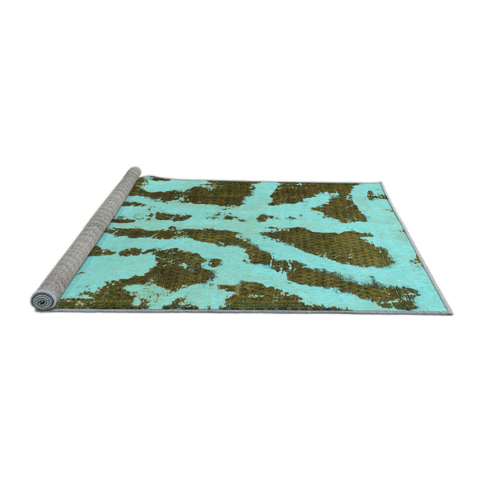 Sideview of Machine Washable Abstract Light Blue Modern Rug, wshabs937lblu