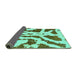 Sideview of Abstract Turquoise Modern Rug, abs937turq