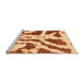 Sideview of Machine Washable Abstract Orange Modern Area Rugs, wshabs937org