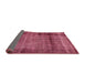 Sideview of Abstract Dark Pink Modern Rug, abs938