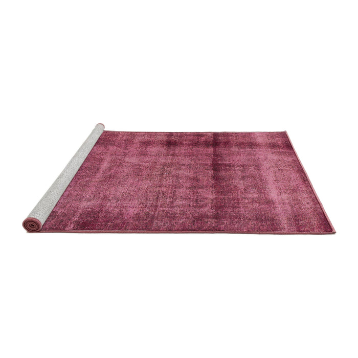 Sideview of Machine Washable Abstract Dark Pink Rug, wshabs938
