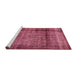 Sideview of Machine Washable Abstract Dark Pink Rug, wshabs938