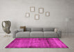 Machine Washable Abstract Pink Modern Rug in a Living Room, wshabs938pnk