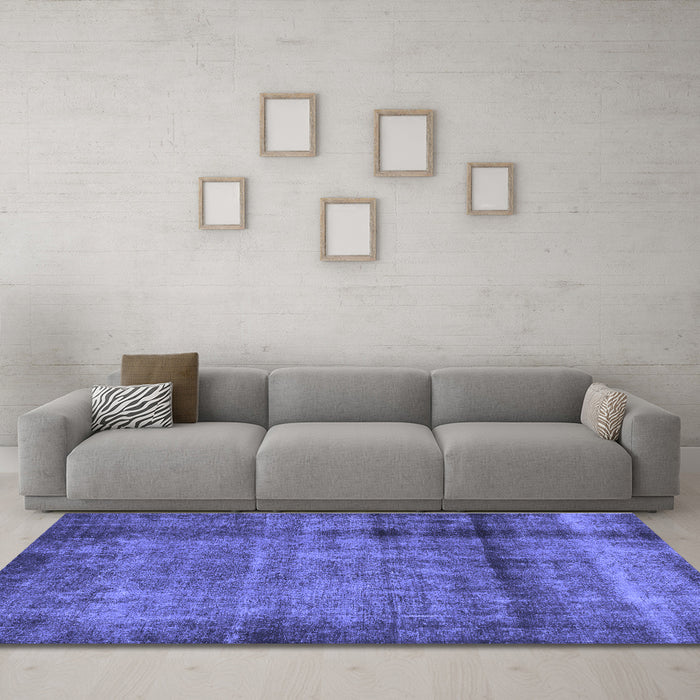 Machine Washable Abstract Blue Modern Rug in a Living Room, wshabs938blu