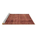 Sideview of Machine Washable Abstract Brown Modern Rug, wshabs938brn