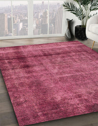 Abstract Dark Pink Modern Rug, abs938