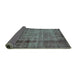 Sideview of Abstract Turquoise Modern Rug, abs938turq