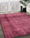 Machine Washable Abstract Dark Pink Rug in a Family Room, wshabs938