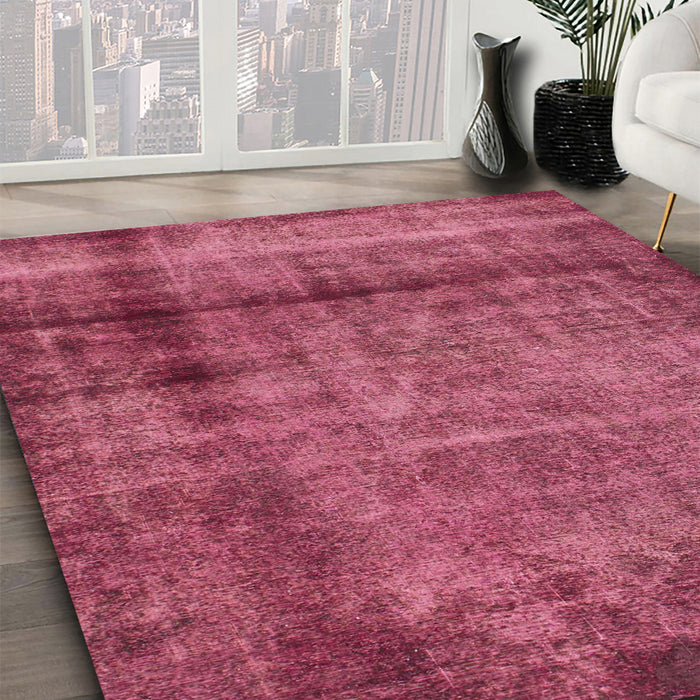 Machine Washable Abstract Dark Pink Rug in a Family Room, wshabs938