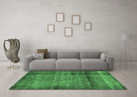 Machine Washable Abstract Emerald Green Modern Rug, wshabs938emgrn