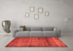 Machine Washable Abstract Orange Modern Area Rugs in a Living Room, wshabs938org