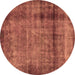 Round Abstract Brown Modern Rug, abs938brn