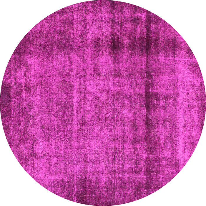 Round Machine Washable Abstract Pink Modern Rug, wshabs938pnk
