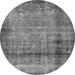 Round Machine Washable Abstract Gray Modern Rug, wshabs938gry