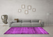 Machine Washable Abstract Purple Modern Area Rugs in a Living Room, wshabs938pur