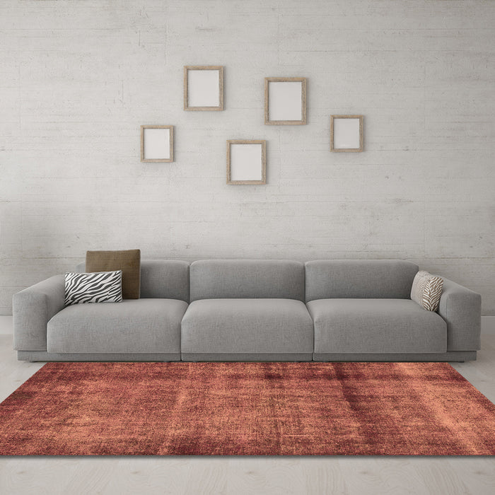 Machine Washable Abstract Brown Modern Rug in a Living Room,, wshabs938brn