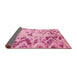 Sideview of Abstract Pink Modern Rug, abs939