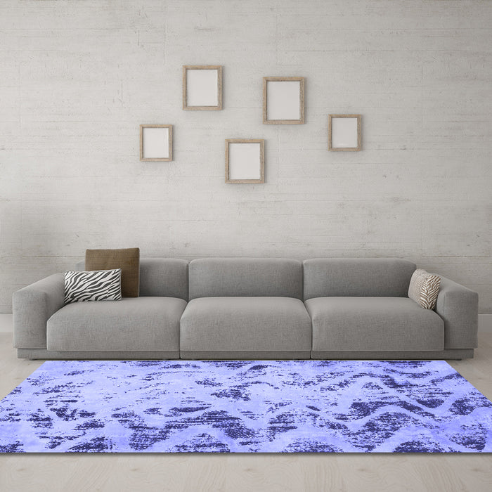 Machine Washable Abstract Blue Modern Rug in a Living Room, wshabs939blu
