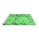 Sideview of Machine Washable Abstract Emerald Green Modern Area Rugs, wshabs939emgrn