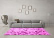 Machine Washable Abstract Pink Modern Rug in a Living Room, wshabs939pnk