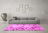 Machine Washable Abstract Pink Modern Rug, wshabs939pnk