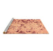 Sideview of Machine Washable Abstract Brown Modern Rug, wshabs939brn