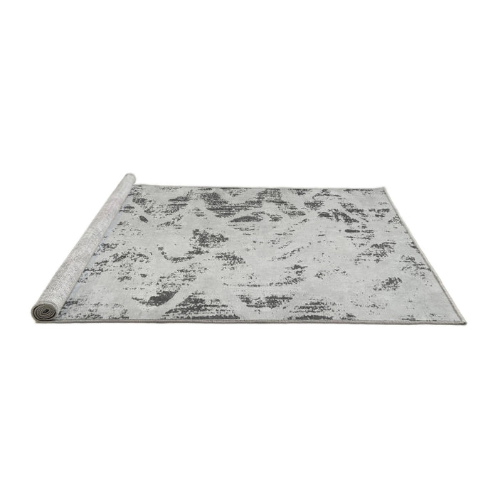 Sideview of Machine Washable Abstract Gray Modern Rug, wshabs939gry