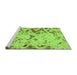 Sideview of Machine Washable Abstract Green Modern Area Rugs, wshabs939grn