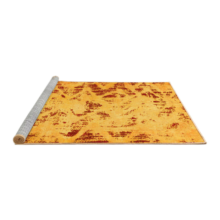 Sideview of Machine Washable Abstract Yellow Modern Rug, wshabs939yw