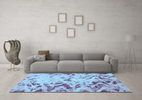 Machine Washable Abstract Light Blue Modern Rug, wshabs939lblu