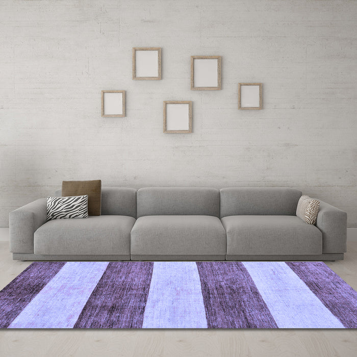 Machine Washable Abstract Blue Modern Rug in a Living Room, wshabs93blu