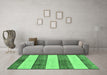 Machine Washable Abstract Emerald Green Modern Area Rugs in a Living Room,, wshabs93emgrn