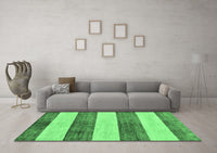 Machine Washable Abstract Emerald Green Modern Rug, wshabs93emgrn