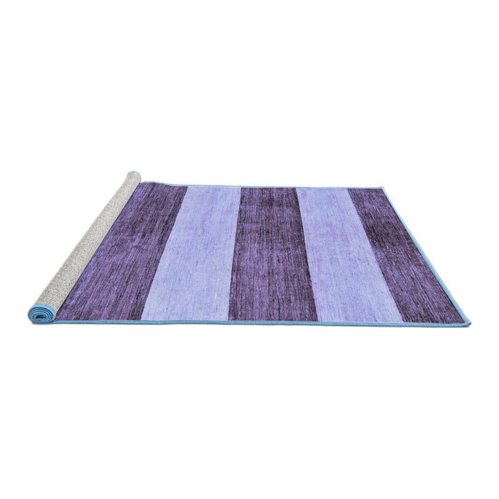 Sideview of Machine Washable Abstract Blue Modern Rug, wshabs93blu