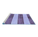 Sideview of Machine Washable Abstract Blue Modern Rug, wshabs93blu