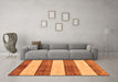 Machine Washable Abstract Orange Modern Area Rugs in a Living Room, wshabs93org