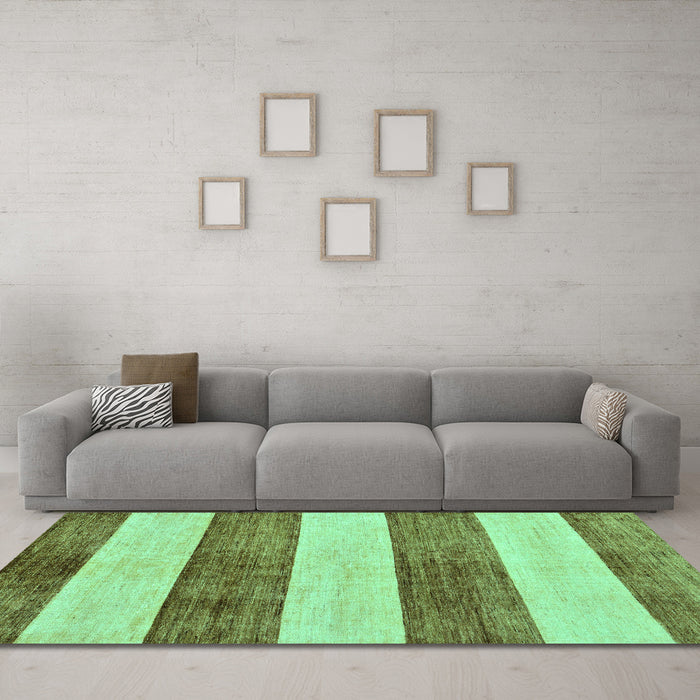 Machine Washable Abstract Turquoise Modern Area Rugs in a Living Room,, wshabs93turq