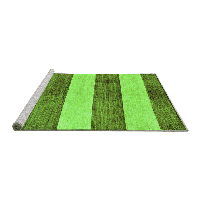 Sideview of Machine Washable Abstract Green Modern Area Rugs, wshabs93grn