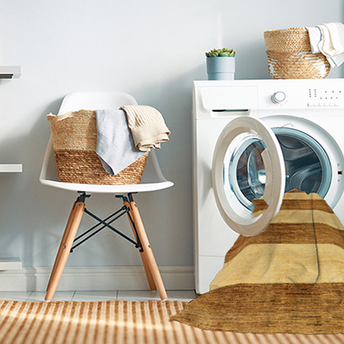 Machine Washable Abstract Sedona Brown Rug in a Washing Machine, wshabs93