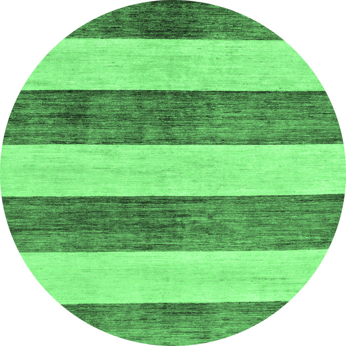 Round Abstract Emerald Green Modern Rug, abs93emgrn