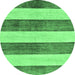 Round Abstract Emerald Green Modern Rug, abs93emgrn