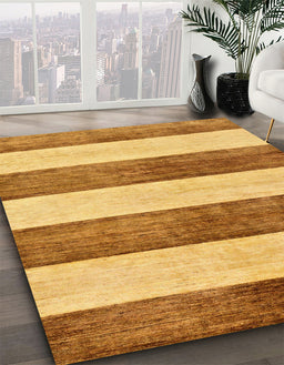 Machine Washable Abstract Sedona Brown Rug in a Family Room, wshabs93