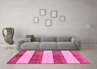 Machine Washable Abstract Pink Modern Rug, wshabs93pnk