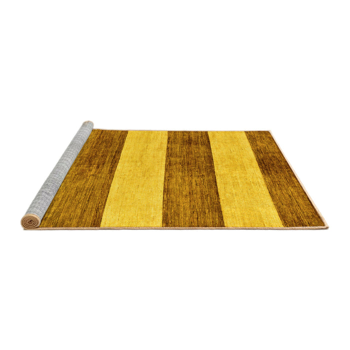 Sideview of Machine Washable Abstract Yellow Modern Rug, wshabs93yw